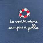 Saint Barth T-Shirt Girocollo Tinta Unita con Stampa per Bambino POT00022 BLU SAINT BARTH 