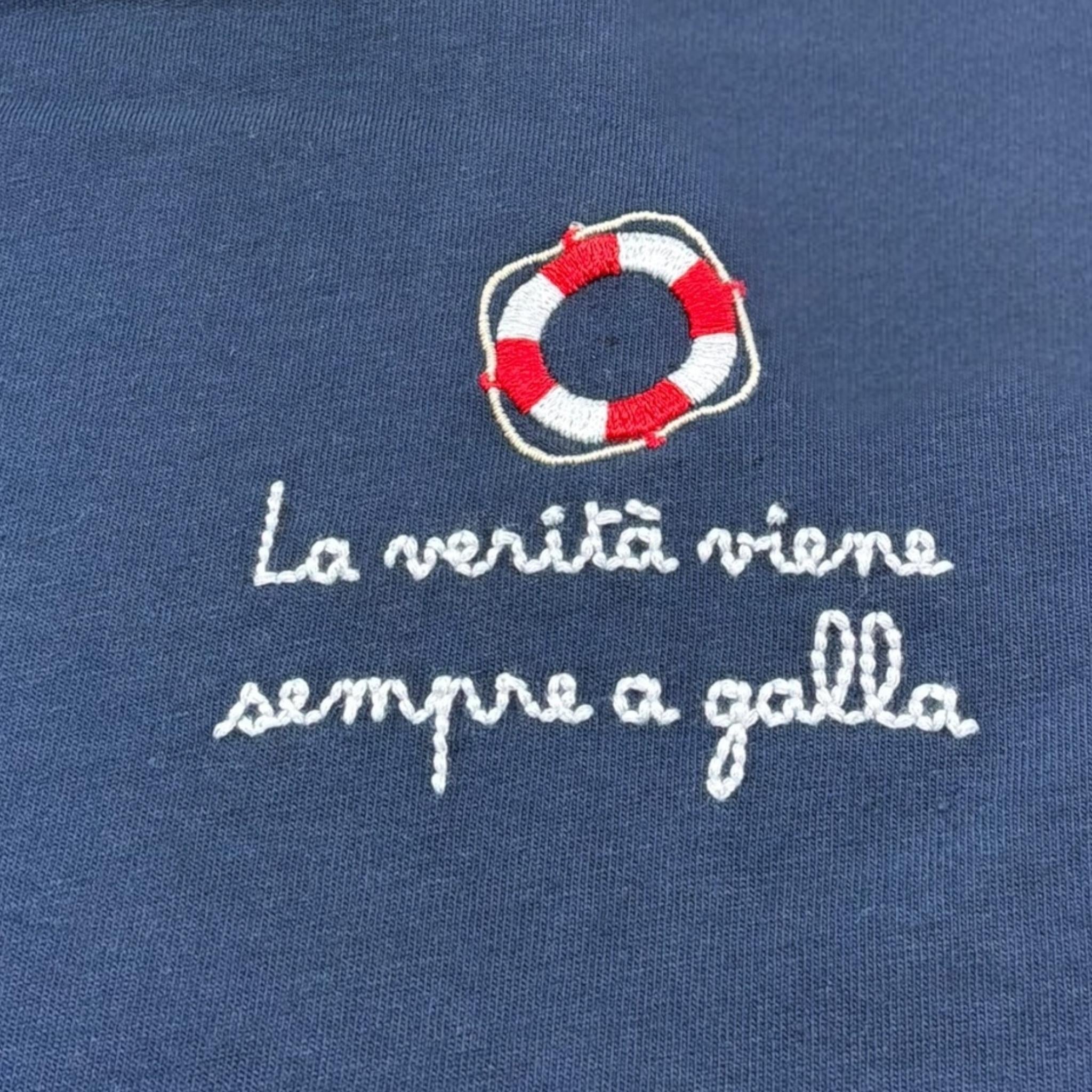 Saint Barth T-Shirt Girocollo Tinta Unita con Stampa per Bambino POT00022 BLU SAINT BARTH 