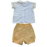 Le Bebe' Completo 2 Pezzi Bermuda--Camicia Bicolore per Neonato LBB5410 BIANCO/GIALLO LE BEBE' 