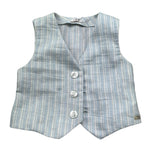 Le Bebe Gilet Tinta Unita con Stampa Fantasia per Neonato LBB5379 AZZURRO LE BEBE 