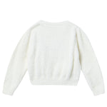 LIU JO maglia girocollo tinta unita con stampa logo Panna per Bambina KF41266 PANNA LIU JO 