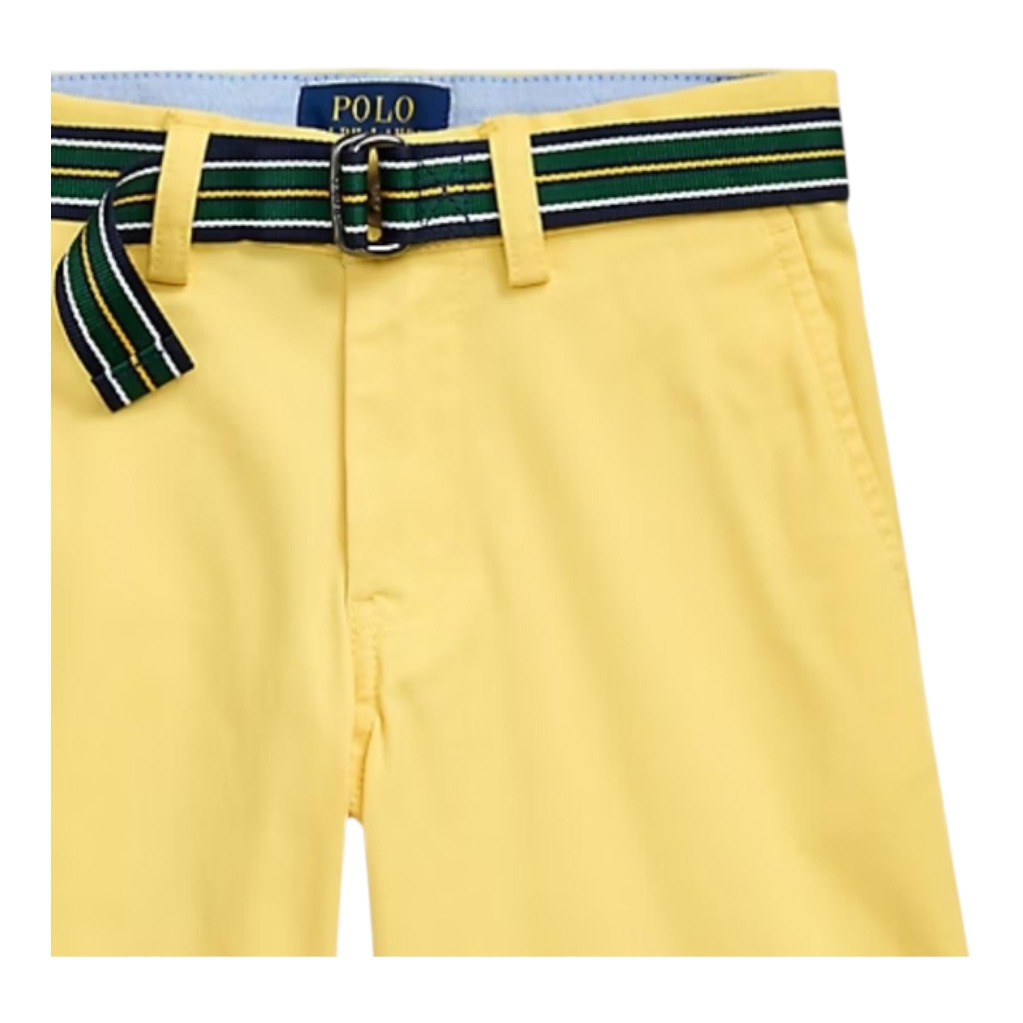 Ralph Lauren Bermuda Tinta Unita con Cintura per Bambino 322863960015 GIALLO RALPH LAUREN 