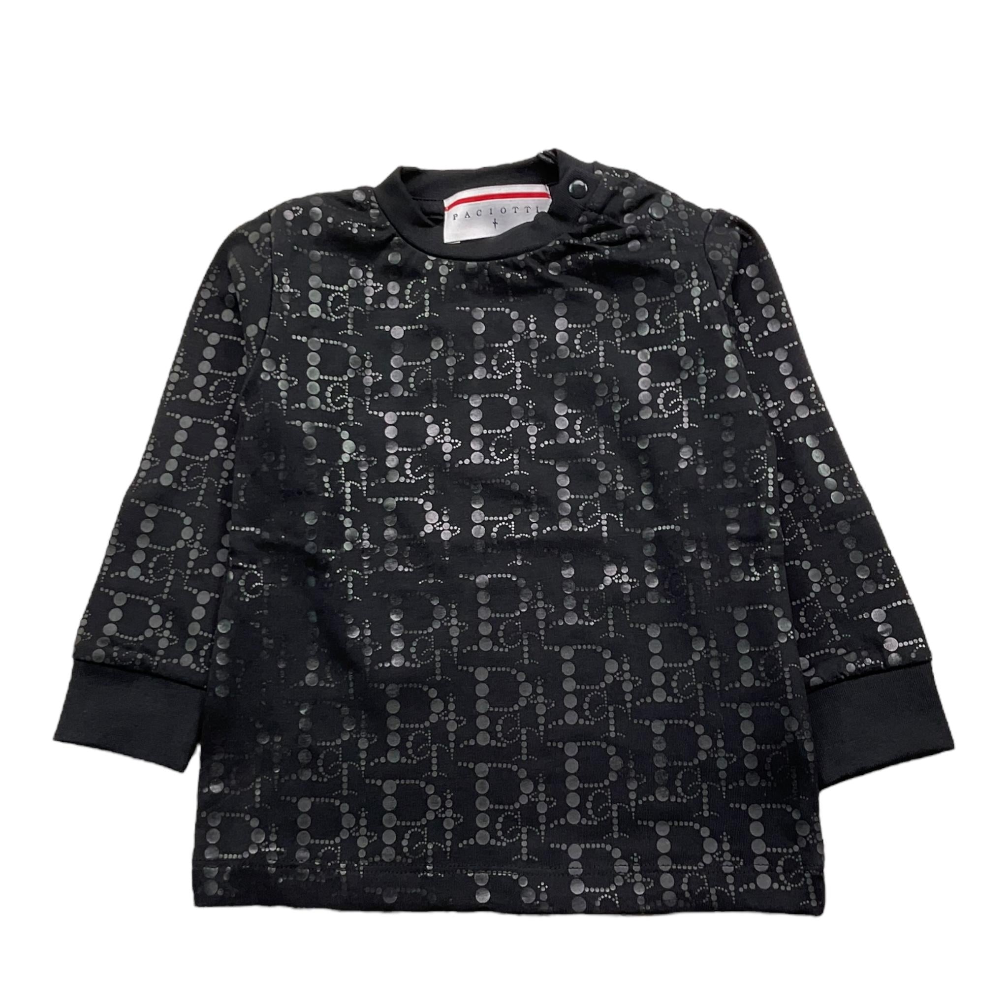 CESARE PACIOTTI shirt girocollo tinta unita con stampa Nero per Neonato TSP5351BXN NERO CESARE PACIOTTI 