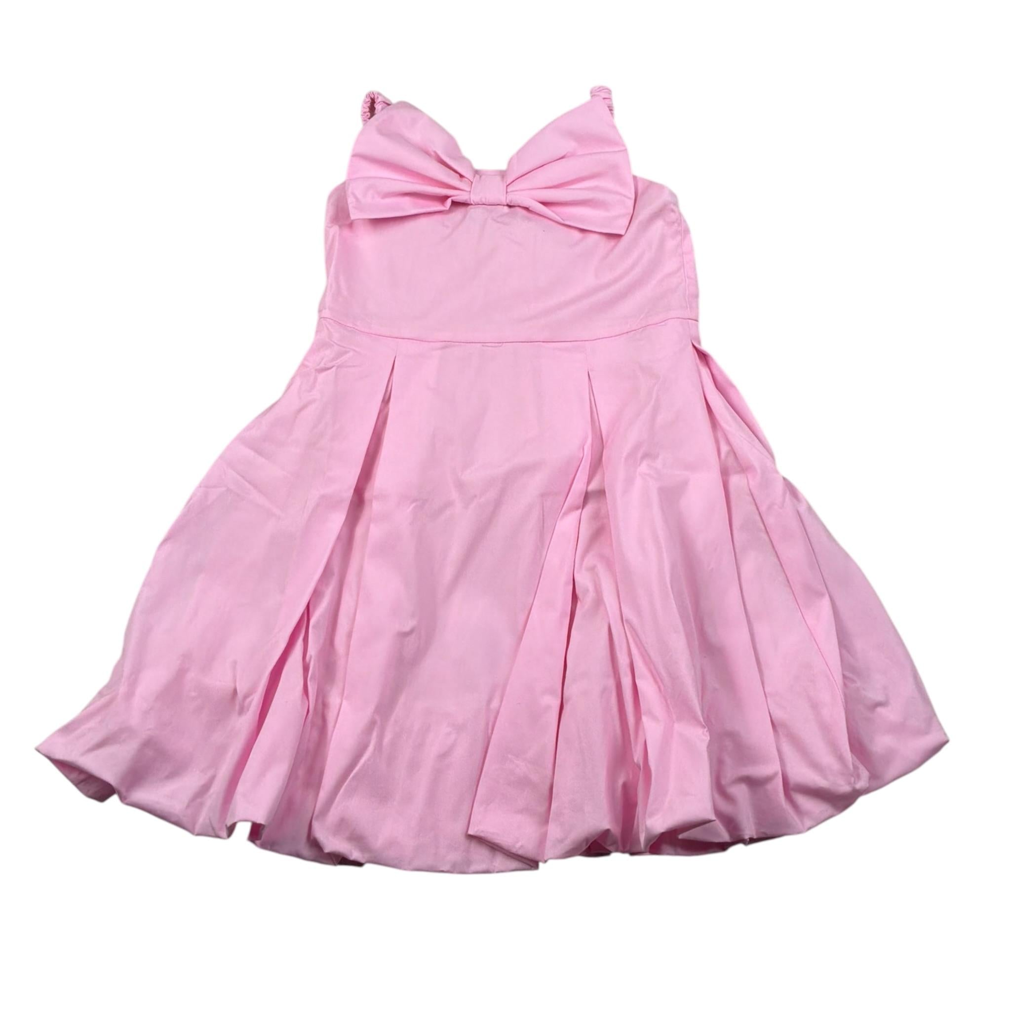 M+E' Abito Giromanica tinta unita con Fiocco Rosa per Bambina UE1266 ROSA M+E' 