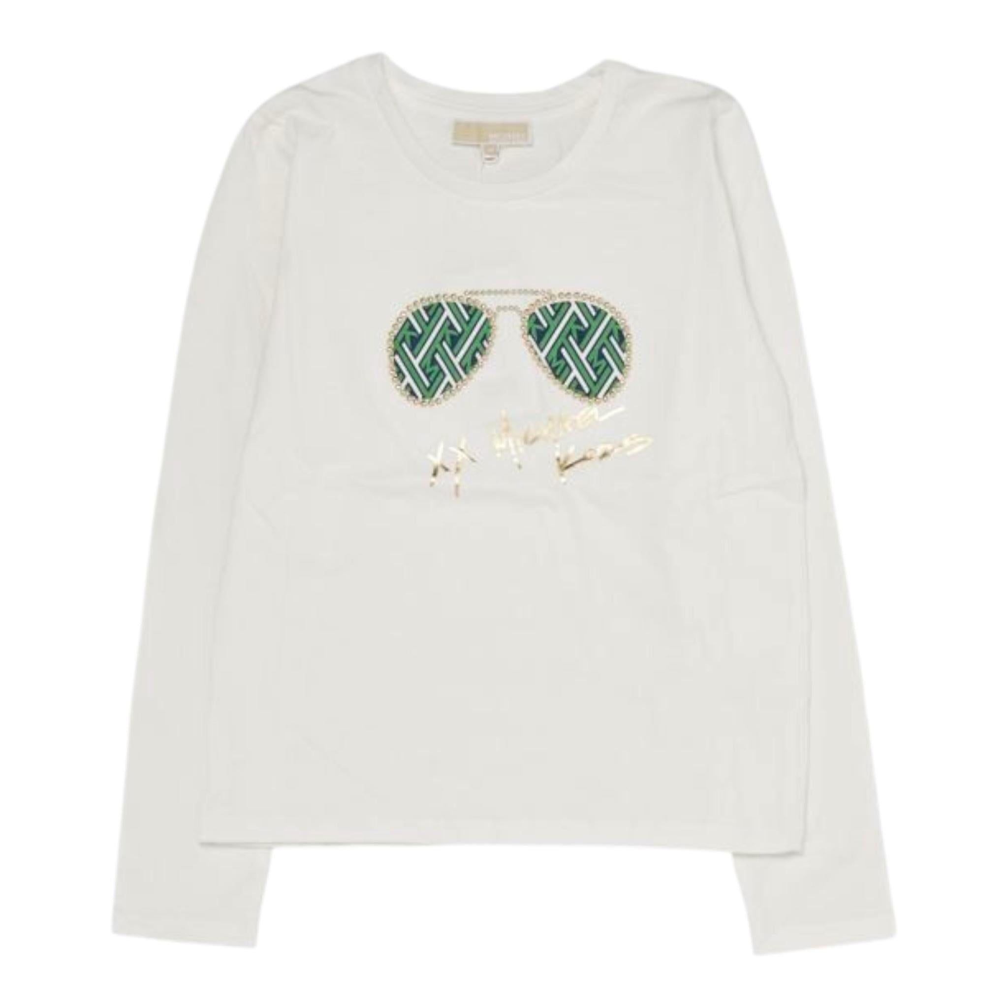 MICHAEL KORS shirt girocollo tinta unita con stampa Bianco per Bambina R15200 BIANCO MICHAEL KORS 