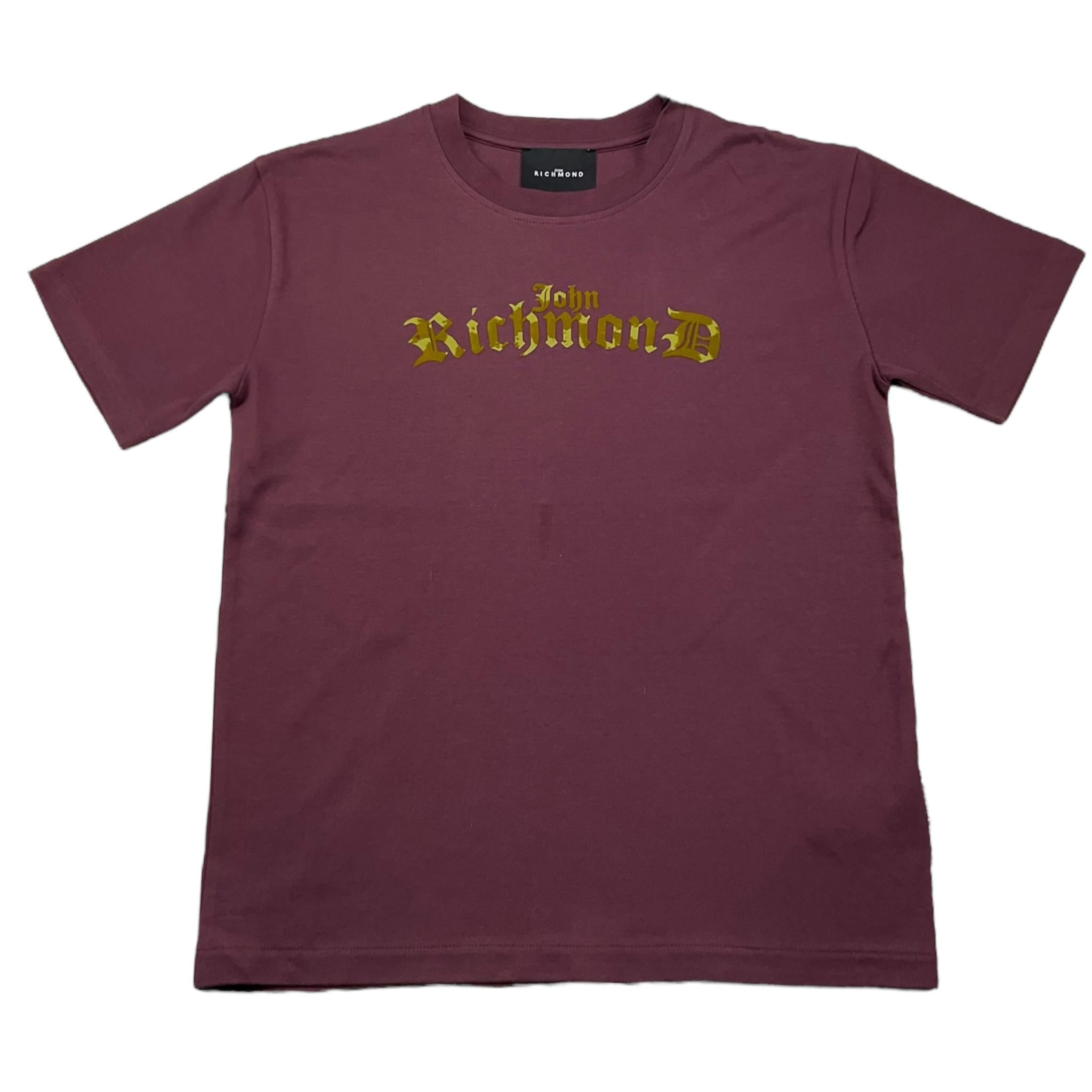 JOHN RICHMOND t-shirt girocollo tinta unita con stampa logo Bordeaux per Bambino RBA25051TS BORDEAUX JOHN RICHMOND 