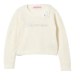 MISS BLUMARINE maglia girocoll tinta unita cn strass Panna per Bambina IF4088MA39P PANNA MISS BLUMARINE 