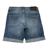 Dondup Bermuda Tinta Unita In Denim Blu Per Bambino