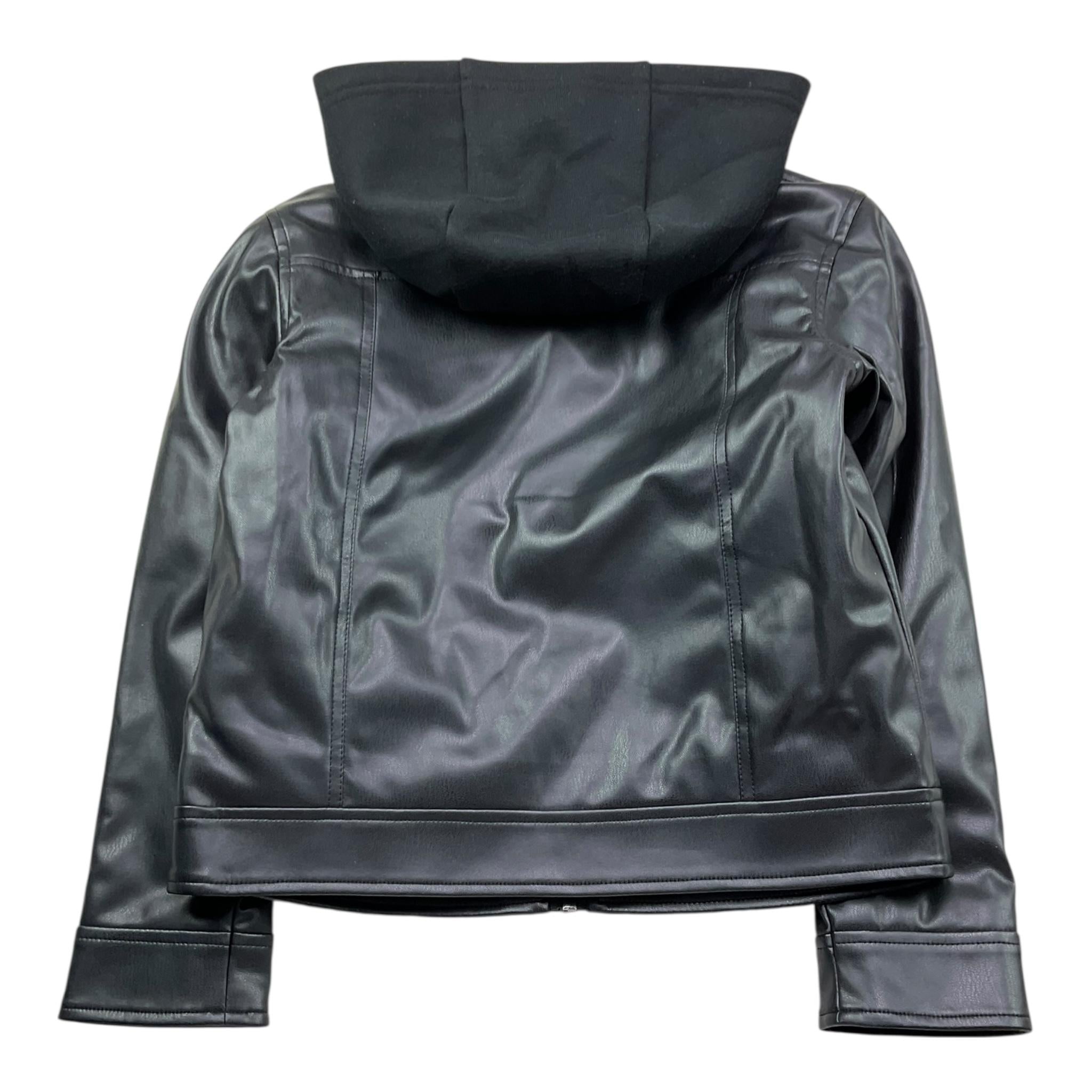 Liu Jo Giubbino In Ecopelle Tinta Unita con Zip E Capuccio per Bambino QF3003 NERO LIU JO 