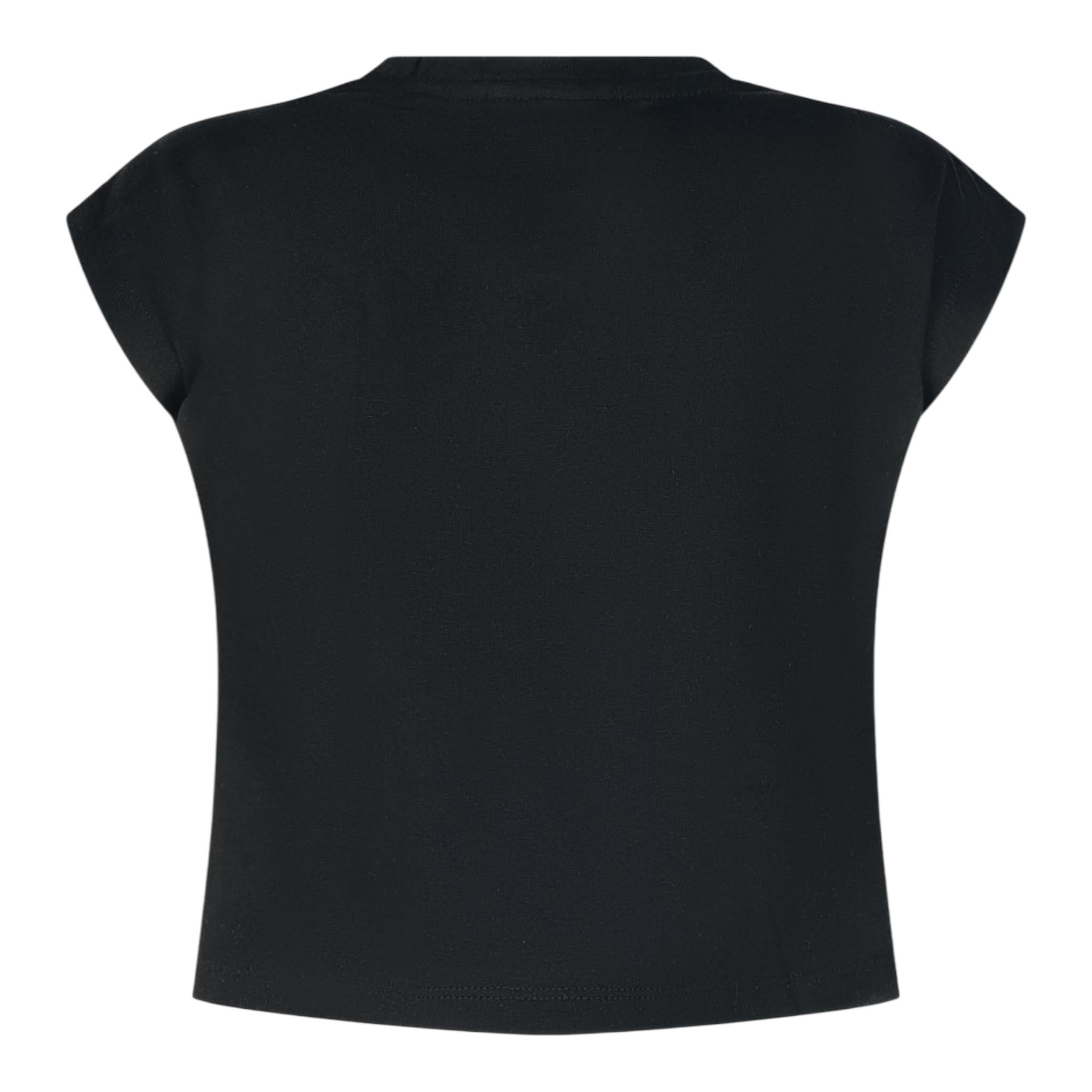 Marc Ellis T-Shirt Girocollo Tinta Unita con Brillantini per Bambina JMJTS16519 NERO MARC ELLIS 