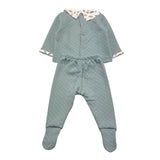 CALAMARO completo 2pz maglia-ghettina tinta unita con colletto in contrasto Azzurro per Neonato 11031 AZZURRO CALAMARO 