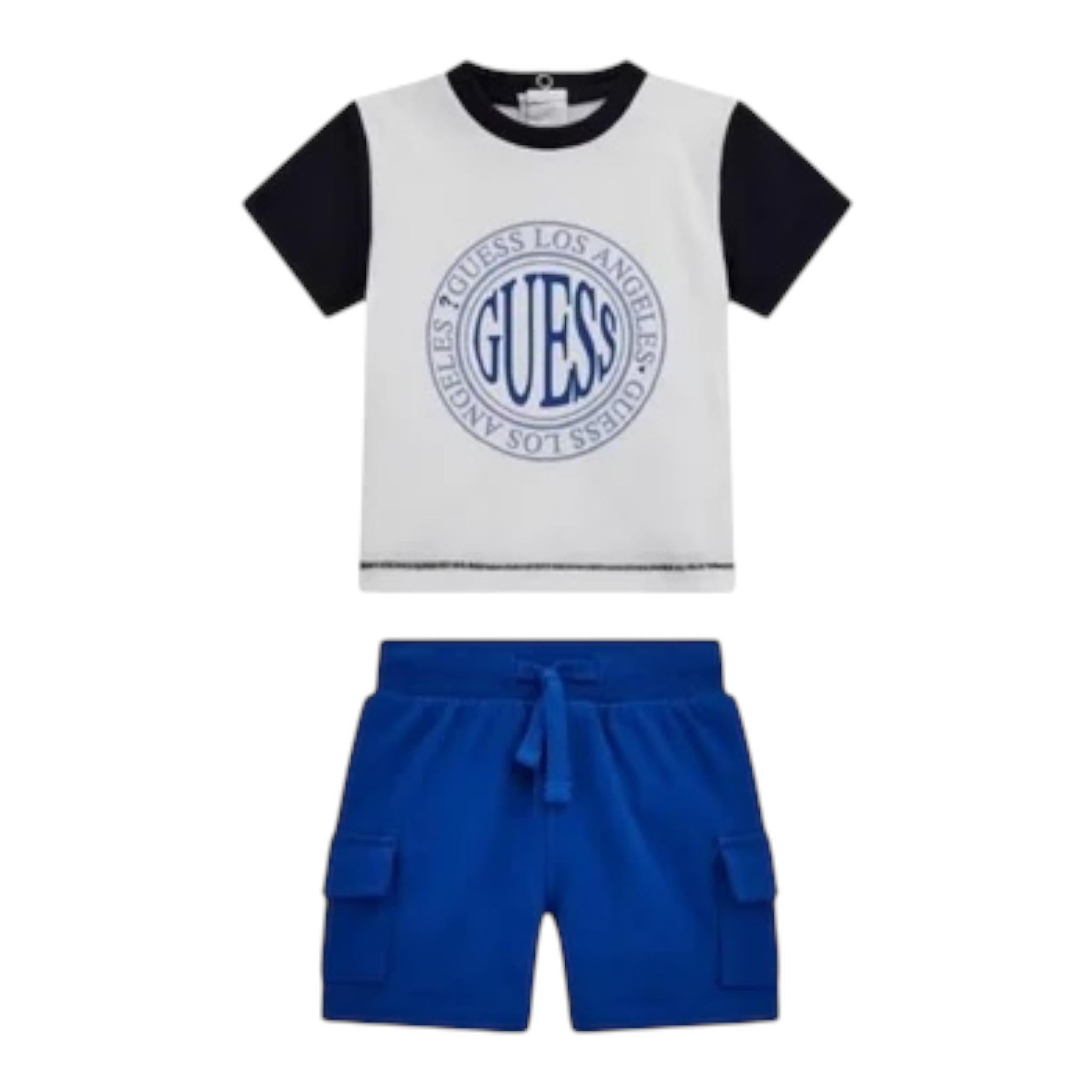 Guess Completo Tinta Unita 2 Pezzi T-Shirts-Bermuda per Neonato I5GG06K8HM4 BIANCO GUESS 