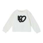 LIU JO felpa chiusa girocollo tint unita con stampa logo Panna per Bambina KF4025 PANNA LIU JO 