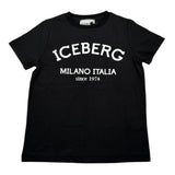 Iceberg T-Shirt Girocollo Tinta Unita con Stampa per Bambino TSICE5126JXX NERO ICEBERG 