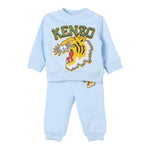KENZO completo 2pz tinta unita felpa-pantalone Azzurro per Neonato K60515 AZZURRO KENZO 