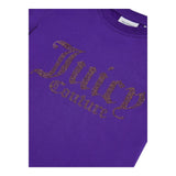Juicy Couture T-Shirt Girocollo Tinta Unita con Brillantini per Bambina JBX6409 VIOLA JUICY COUTURE 