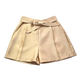 Naida Short Tinta Unita Con Elastico In Vita Beige Per Bambina