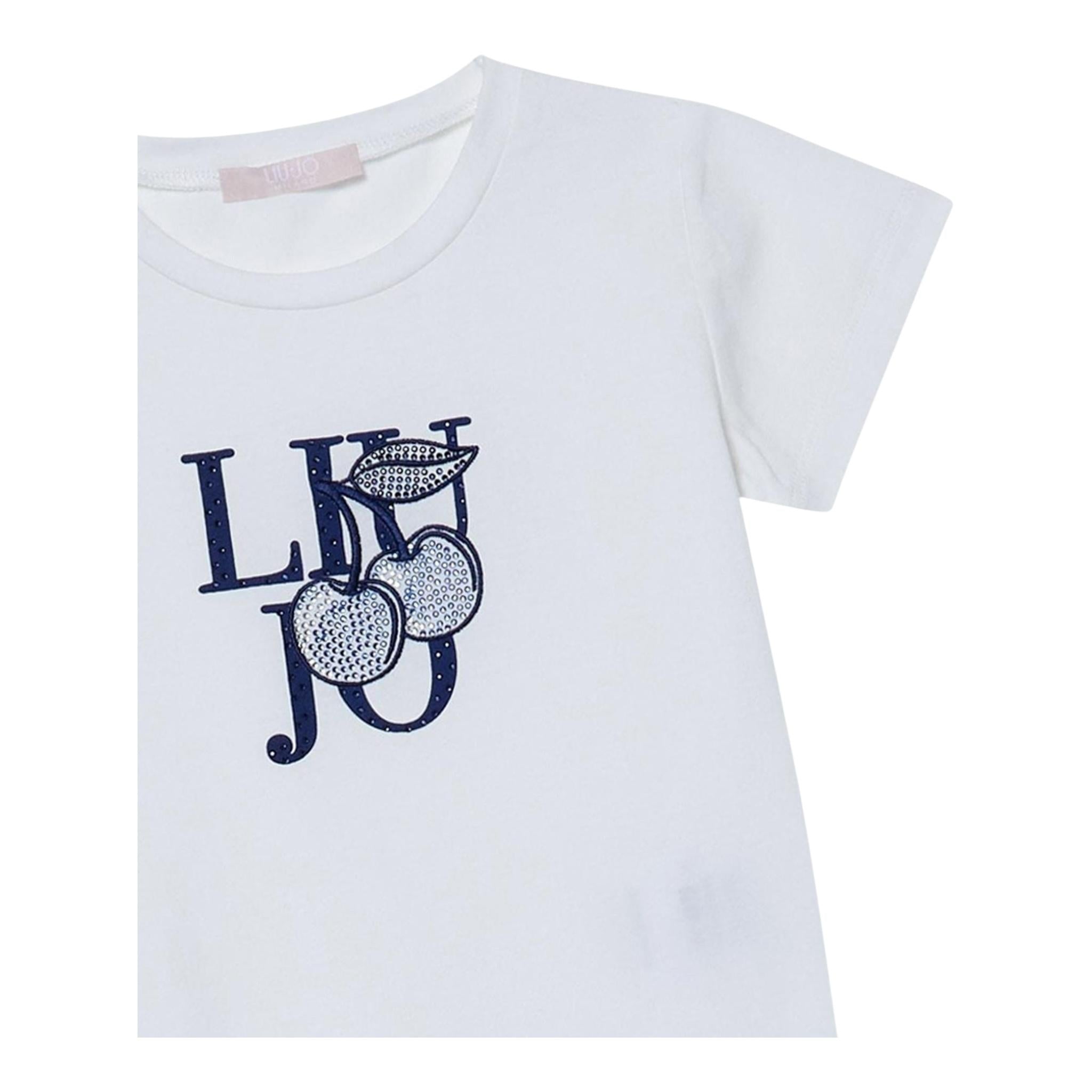 Liu Jo T-Shirt Tinta Unita Girocollo con Stampa per Neonata KA5039J5X BIANCO LIU JO 