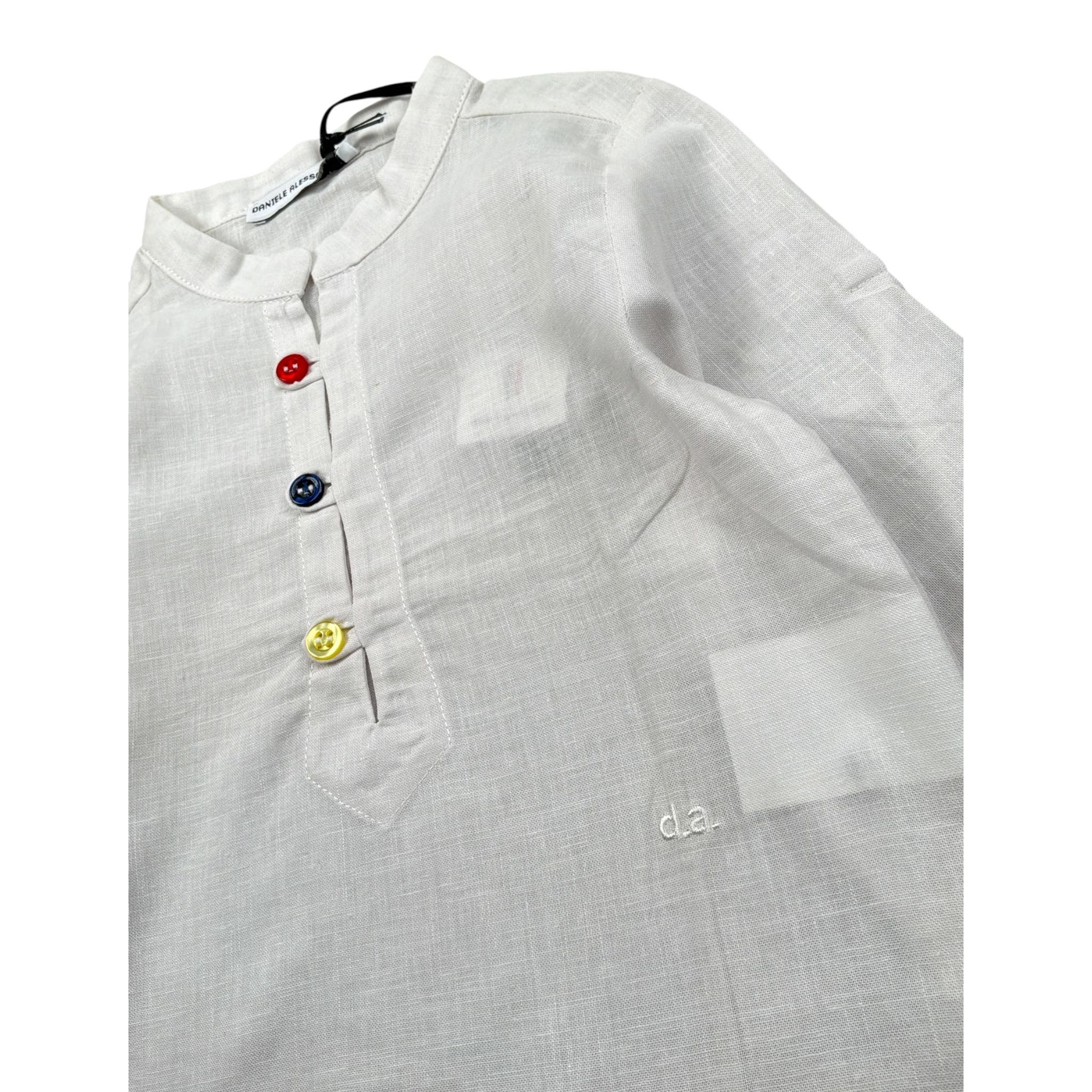 Daniele Alessandrini Camicia tinta unita con Colletto Coreano Bianco per Neonato 1295C0736 BIANCO DANIELE ALESSANDRINI 