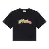 Pinko T-Shirt Girocollo Tinta Unita con Logo per Bambina KFTS001 NERO PINKO 