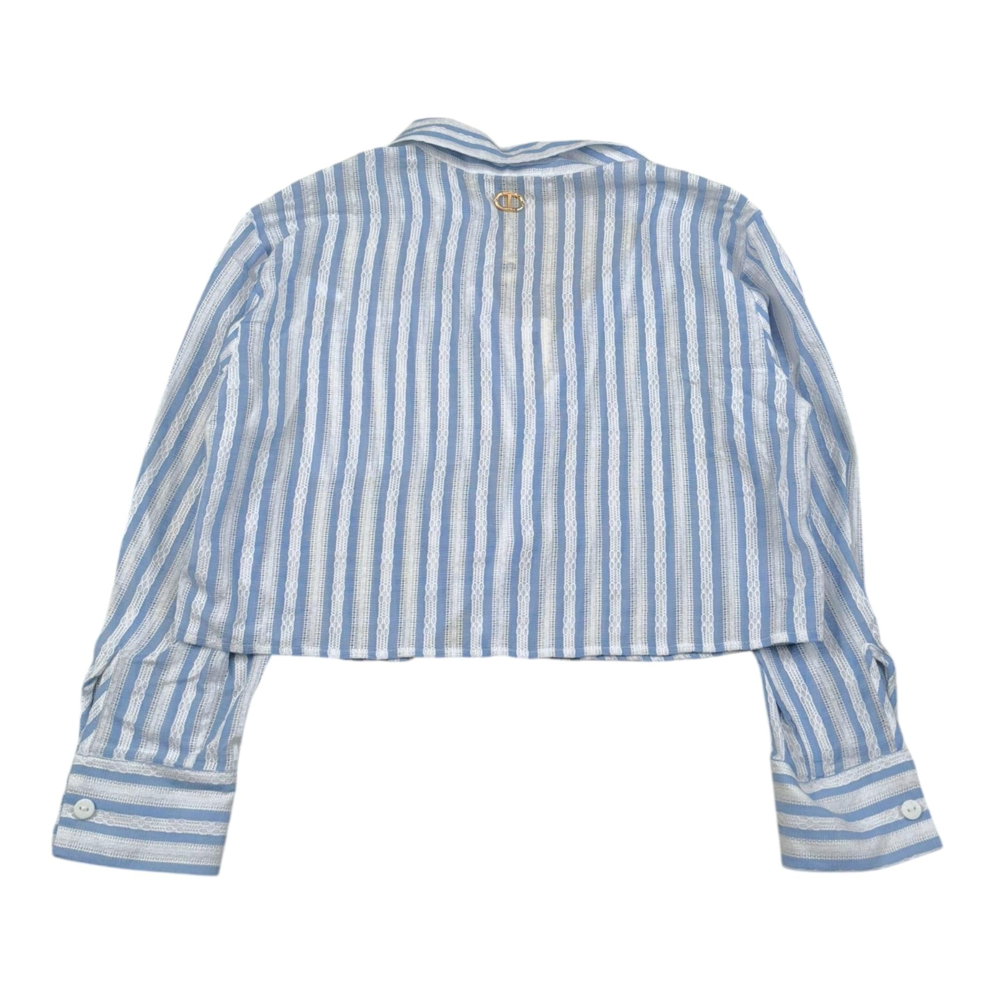 Twinset Camicia Tinta Unita con Fantasia A Righe per Bambina 251GJ2472 BIANCO TWINSET 