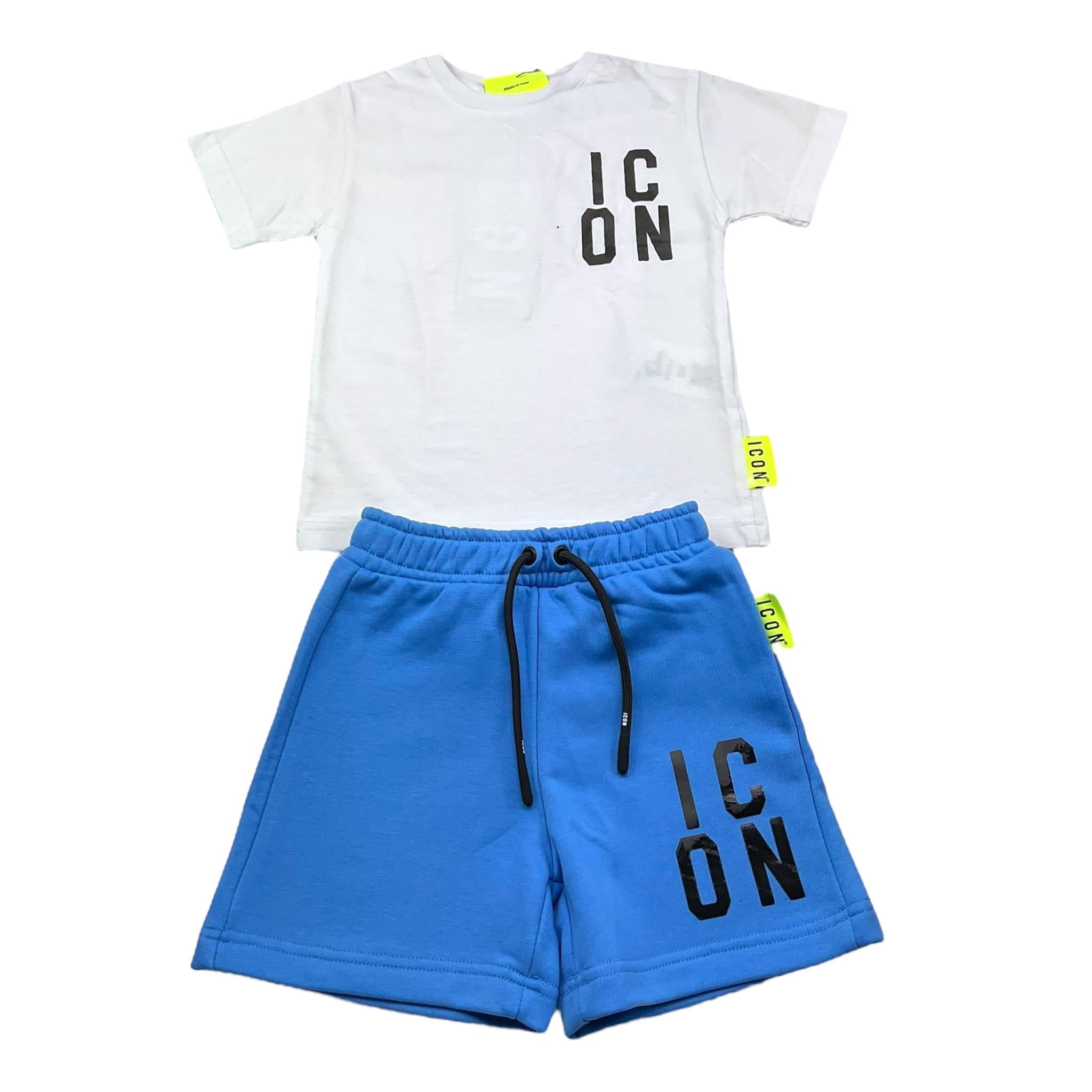 Icon Completo Bicolore T-Shirt-Bermuda per Neonato INBFS00608N BIANCO/BLU ICON 