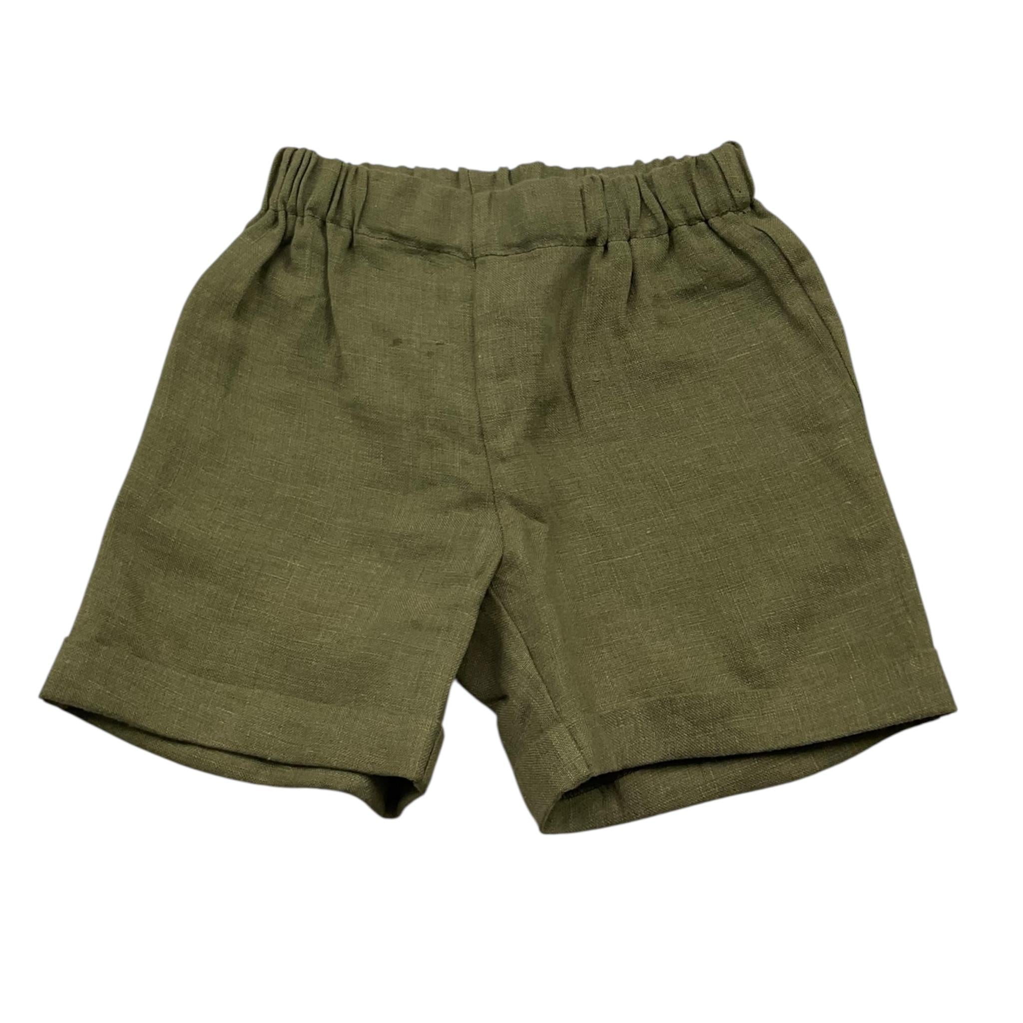 La Stupenderia Bermuda Tinta Unita con Elastico In Vita per Bambino TCBR71 VERDE LA STUPENDERIA 