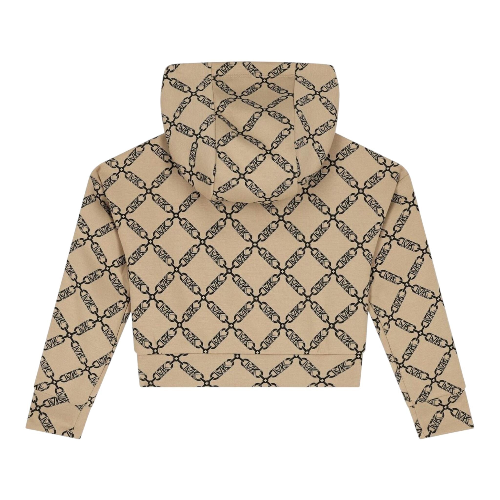 MICHAEL KORS felpa tinta unita logata con zip e cappuccio Beige per Bambina R30155 BEIGE MICHAEL KORS 