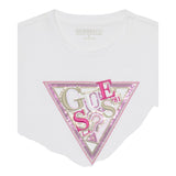 Guess T-Shirt Girocollo Tinta Unita con Stampa per Bambina J5GI04K6YW4 BIANCO GUESS 