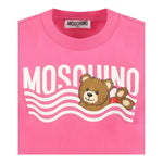 Moschino T-Shirt Girocollo Tinta Unita con Stampa per Neonata MUM04DL ROSA MOSCHINO 