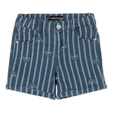 Guess Short Tinta Unita Con Fantasia A Righe E Girovita Regolabile Blu Per Neonata