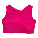 Dixie Top Giromanica Tinta Unita Con Elastico Fuxia Per Bambina