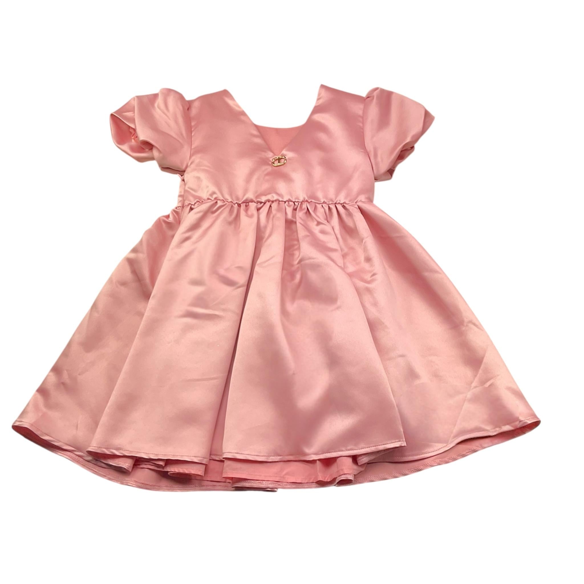 Twinset Abito Tinta Unita con Applicazioni per Bambina 251GJ2QP0 ROSA TWINSET 