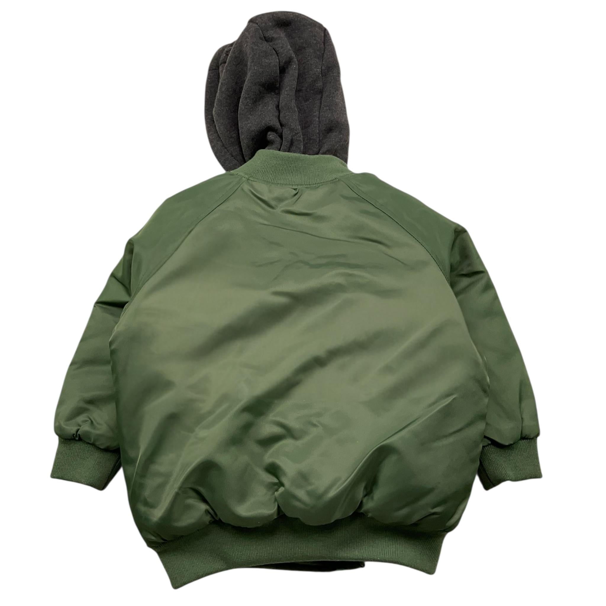 PLEASE giubbino tinta unita con cappuccio in contrasto Verde per Bambino JE10160B65 VERDE PLEASE 