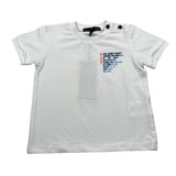 Daniele Alessandrini T-Shirt Girocollo tinta unita con Stampa Bianco per Neonato 1296M0816 BIANCO DANIELE ALESSANDRINI 