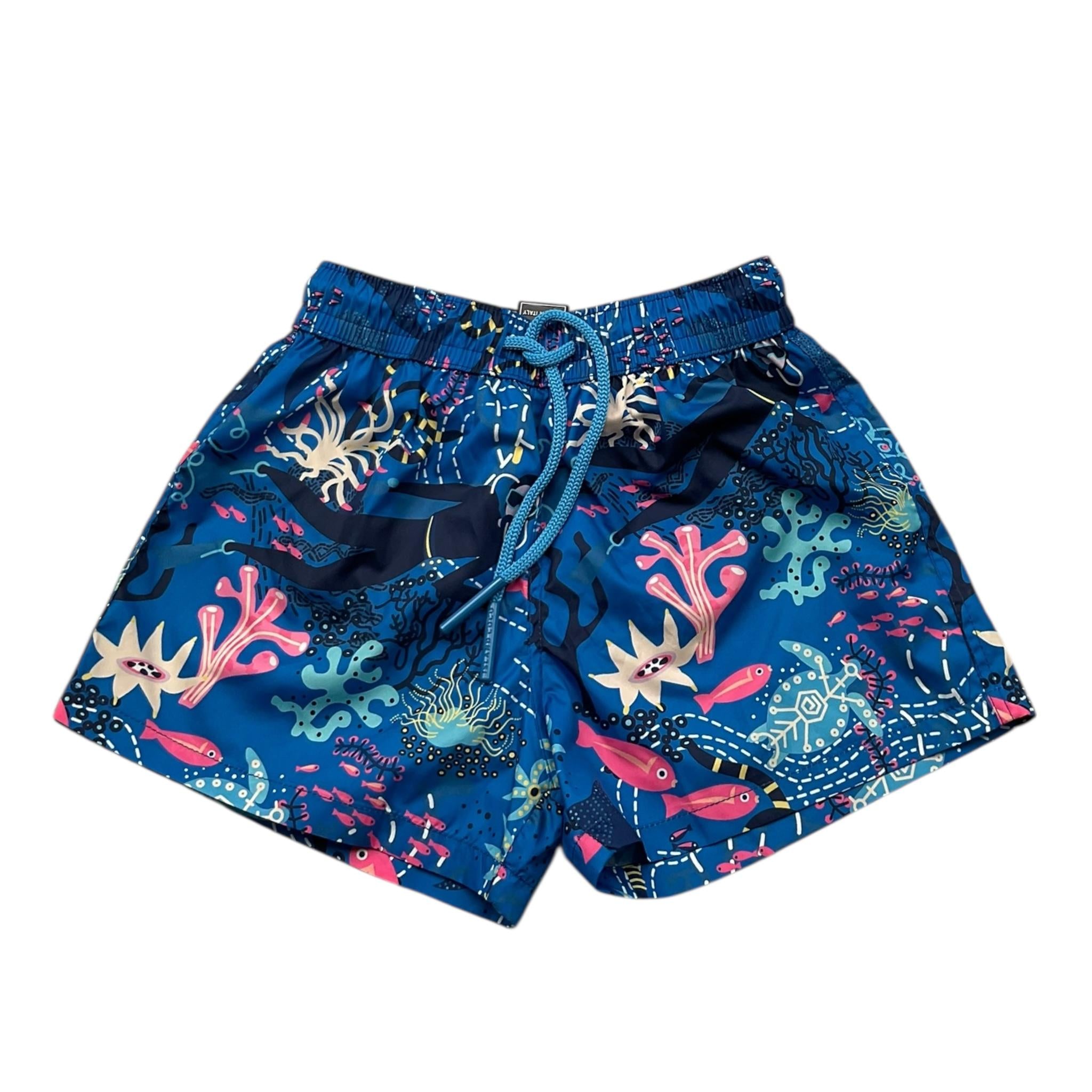 Island Coco Costume Tinta Unita con Stampa Fantasia per Bambino ICJ9500 BLU ISLAND COCO 