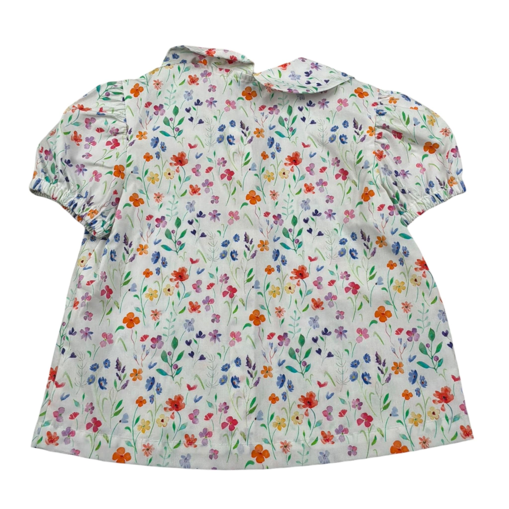 Ilfarobimbi Camicia Mezza Manica Tinta Unita Fantasia Floreale per Bambina IFB40105 BIANCO ILFAROBIMBI 