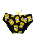 Saint Barth Costume Modello Slip Tinta Unita con Fantasia Bart per Neonato BARTFACES NERO SAINT BARTH 