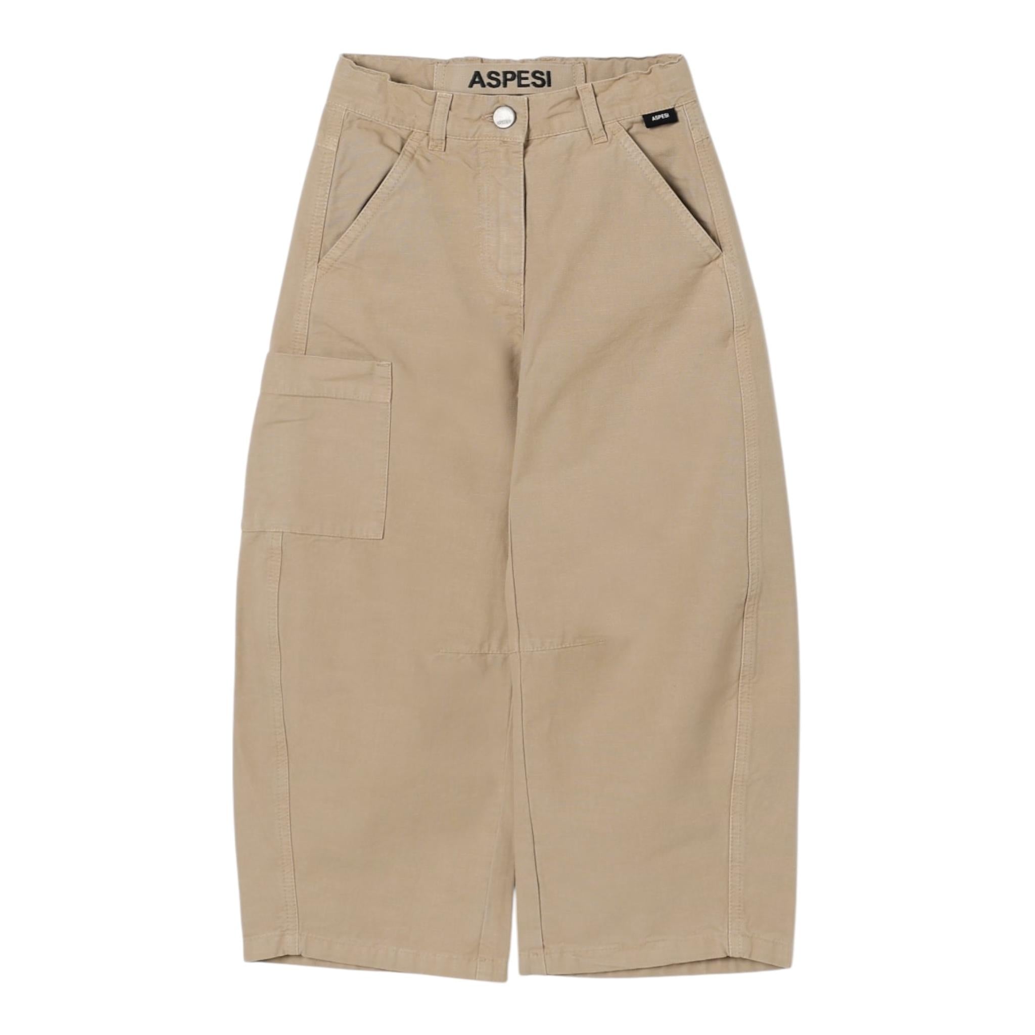 Aspesi Pantalone Tinta Unita con Elastico In Vita per Bambina S25056PLC6057 BEIGE ASPESI 