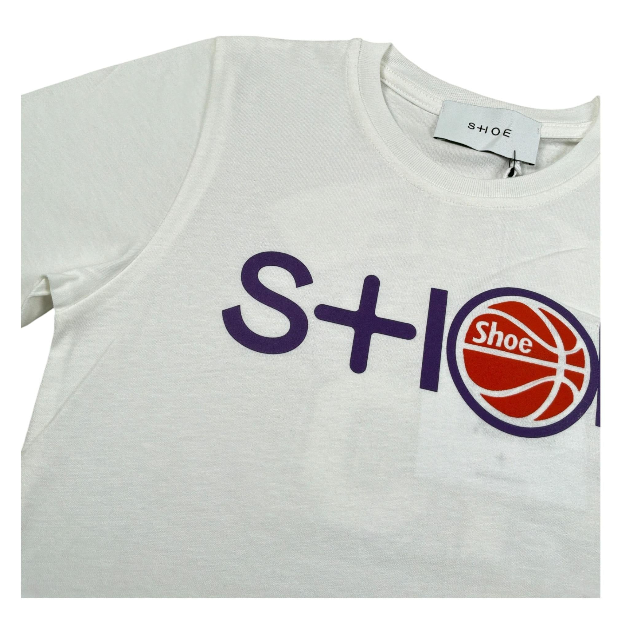 Shoe T-Shirt Girocollo tinta unita con Logo Bianco per Bambino SHSS25B90 BIANCO SHOE 