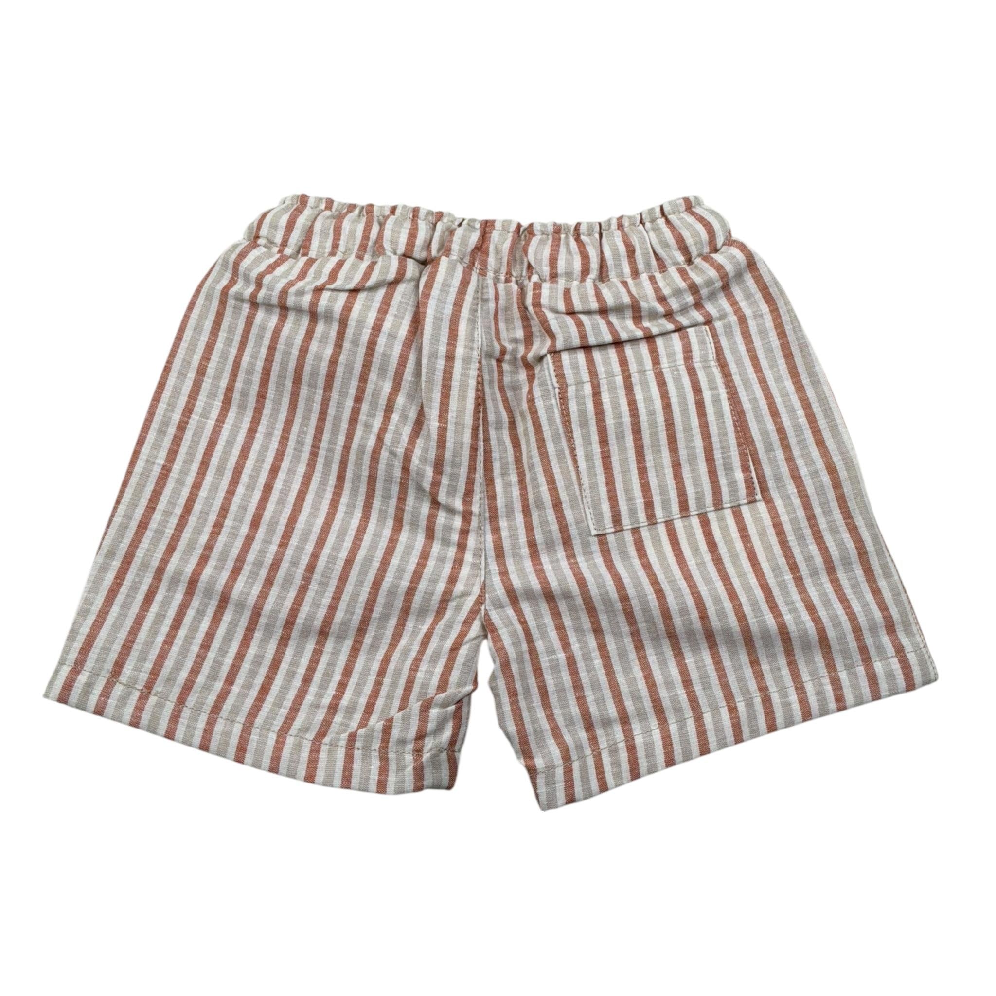 Siviglia Bermuda con Elastico In Vita Fantasia A Righe per Neonato SVNSO17307 BEIGE SIVIGLIA 