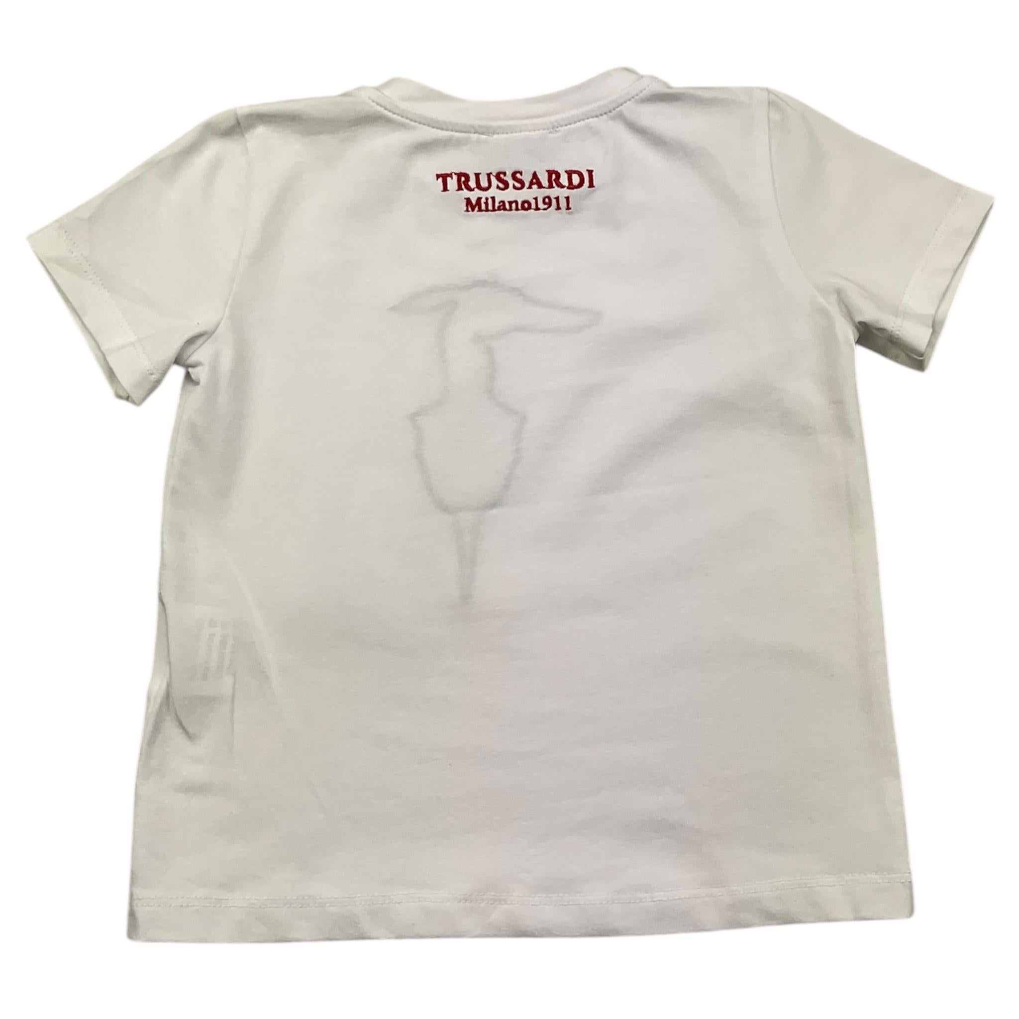TRUSSARDI t-shirt girocollo tinta unita con logo Bianco per Bambina TGA25067TS BIANCO TRUSSARDI 