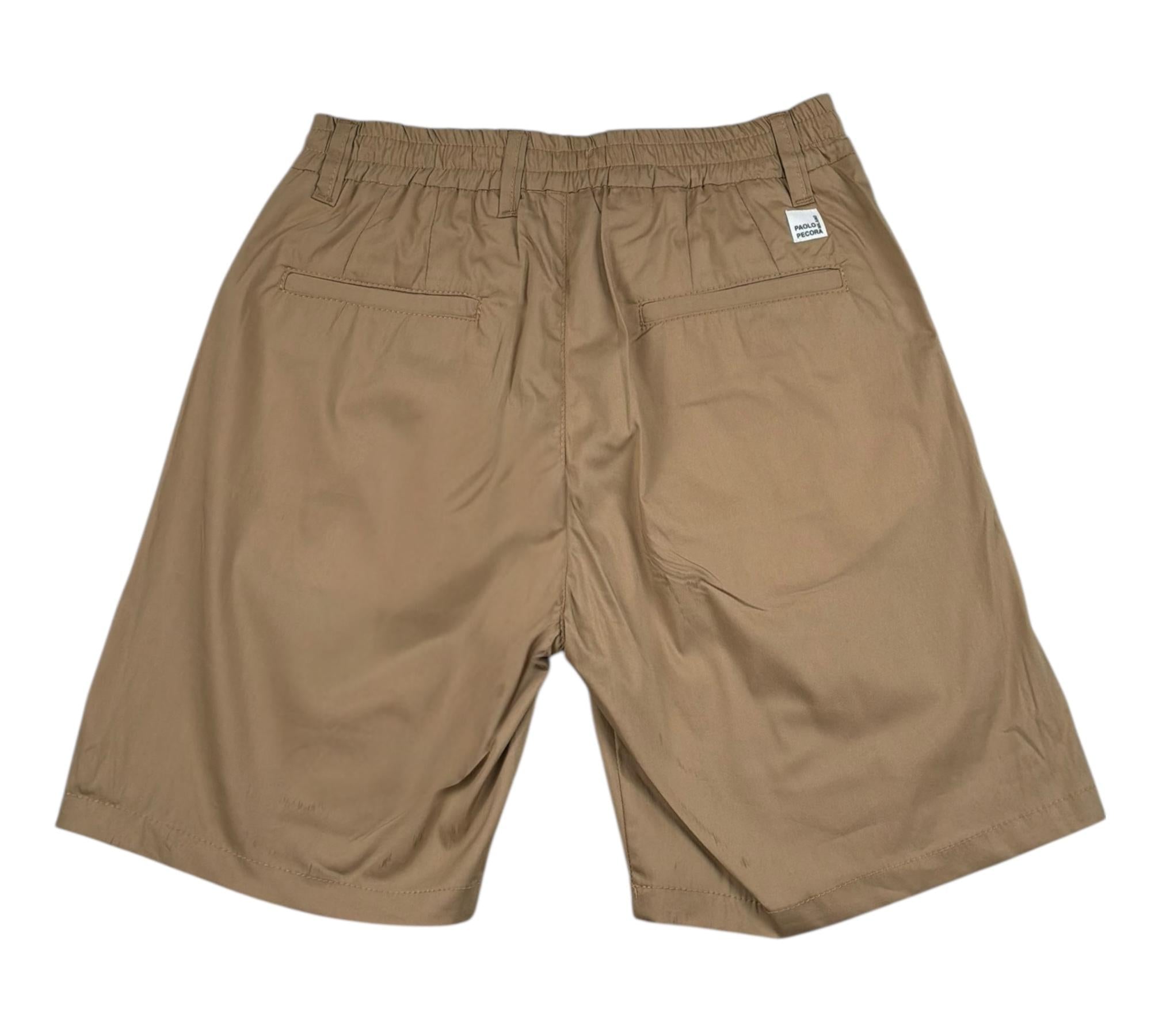 Paolo Pecora Bermuda Tinta Unita con Elastico In Vita per Bambino PP4315 BEIGE PAOLO PECORA 