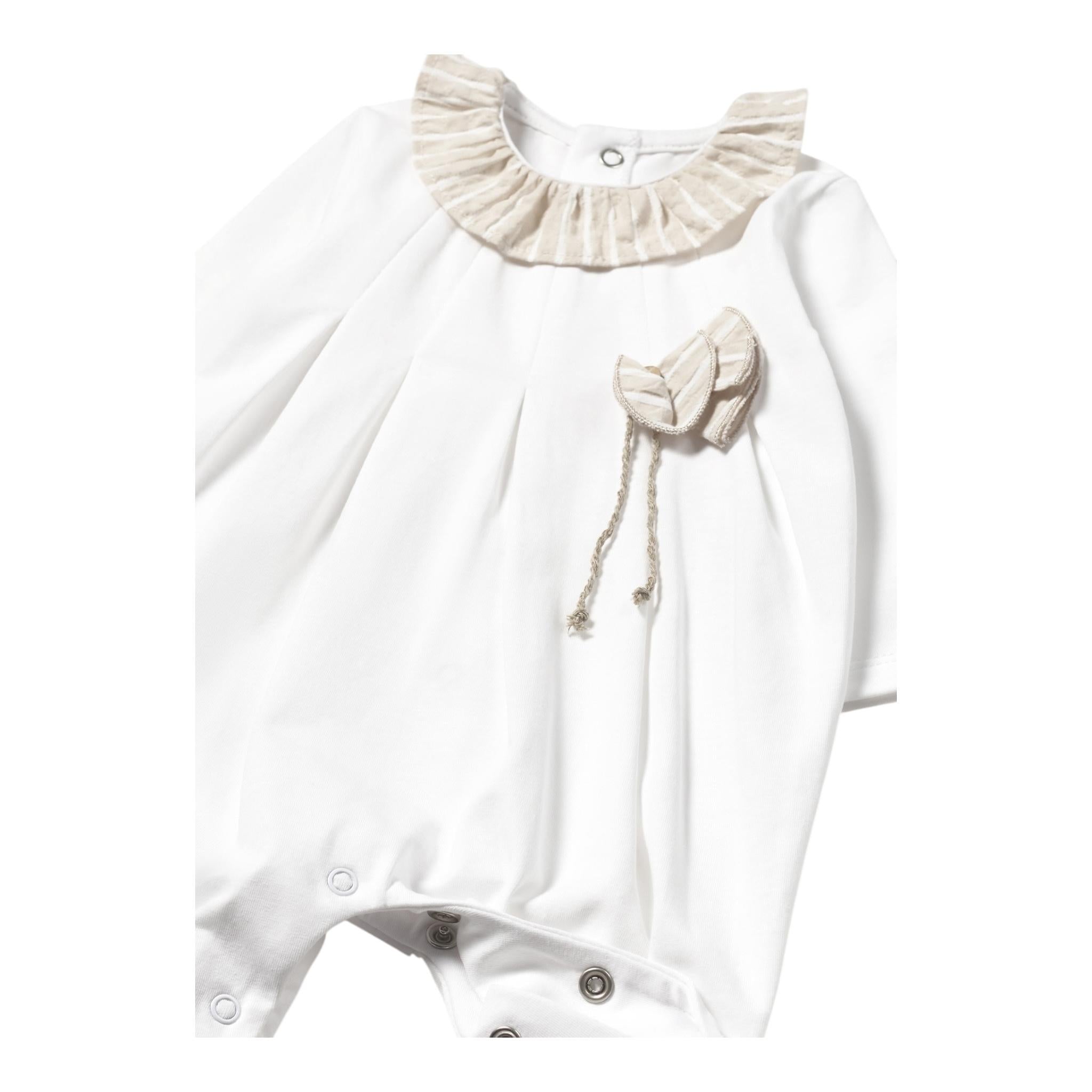 Mayoral Tutina Manica Lunga Tinta Unita con Colletto In Contrasto per Neonata 1747 BIANCO MAYORAL 