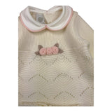 MARLU' completo 2pz tinta unita shirt-ghettina Panna per Neonata IB1419 PANNA MARLU' 
