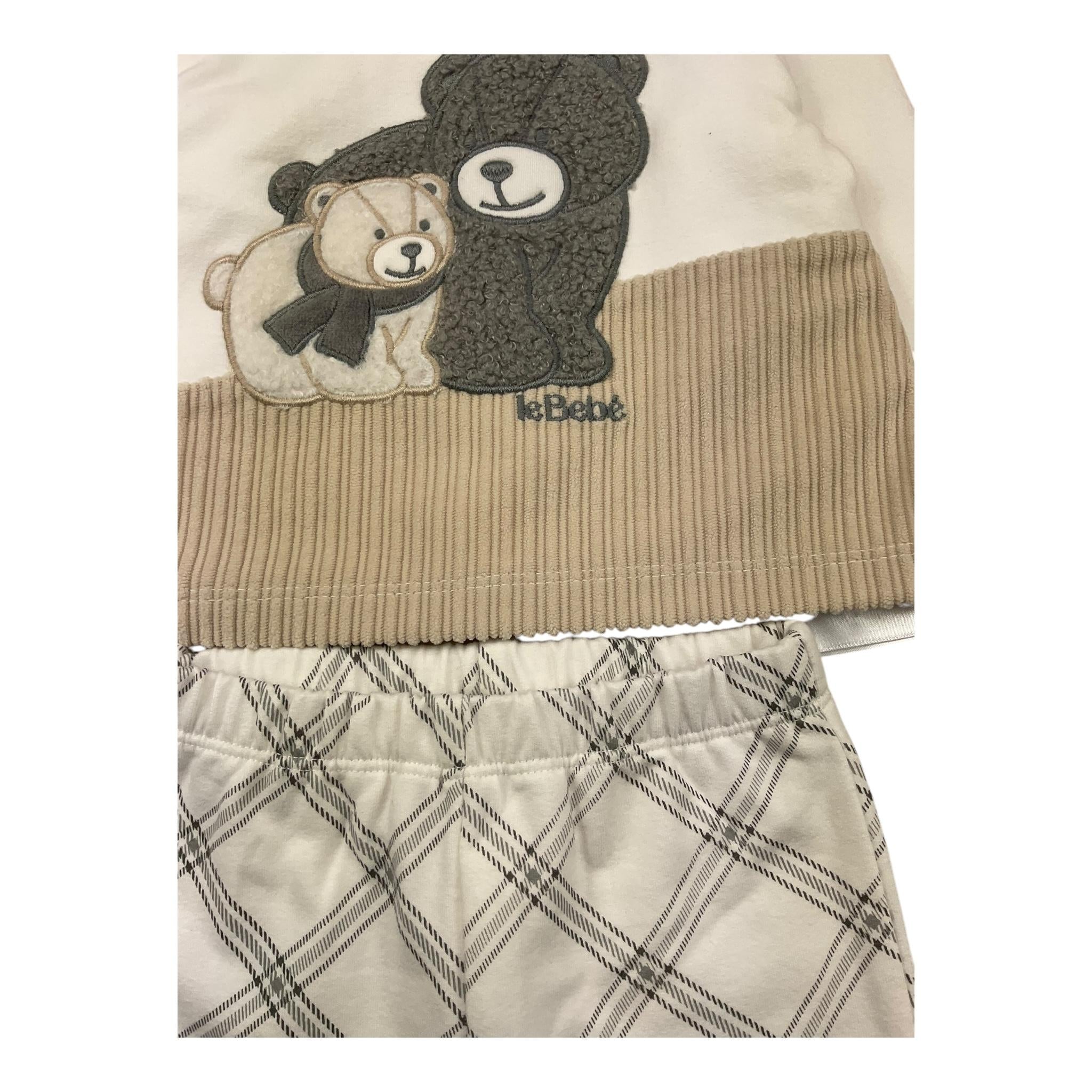 LE BEBE' completo 2 pezzi shirt-ghettina Panna per Neonato LBB5085 PANNA LE BEBE' 