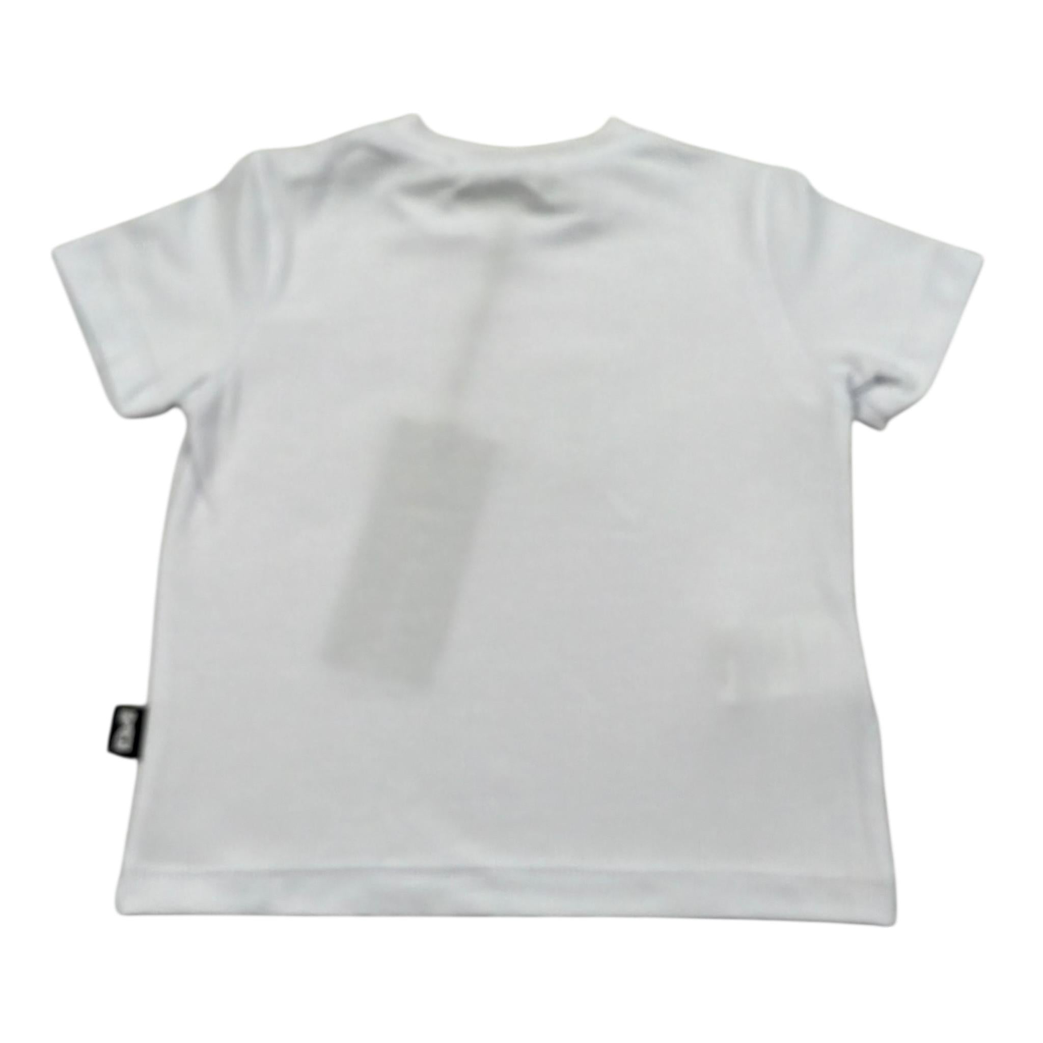 Daniele Alessandrini T-Shirt Girocollo Tinta Unita con Stampa per Neonato 1296M00270XX BIANCO DANIELE ALESSANDRINI 