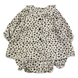 Dou Dou Camicia Manica Lunga Tinta Fantasia Floreale Panna Per Neonata