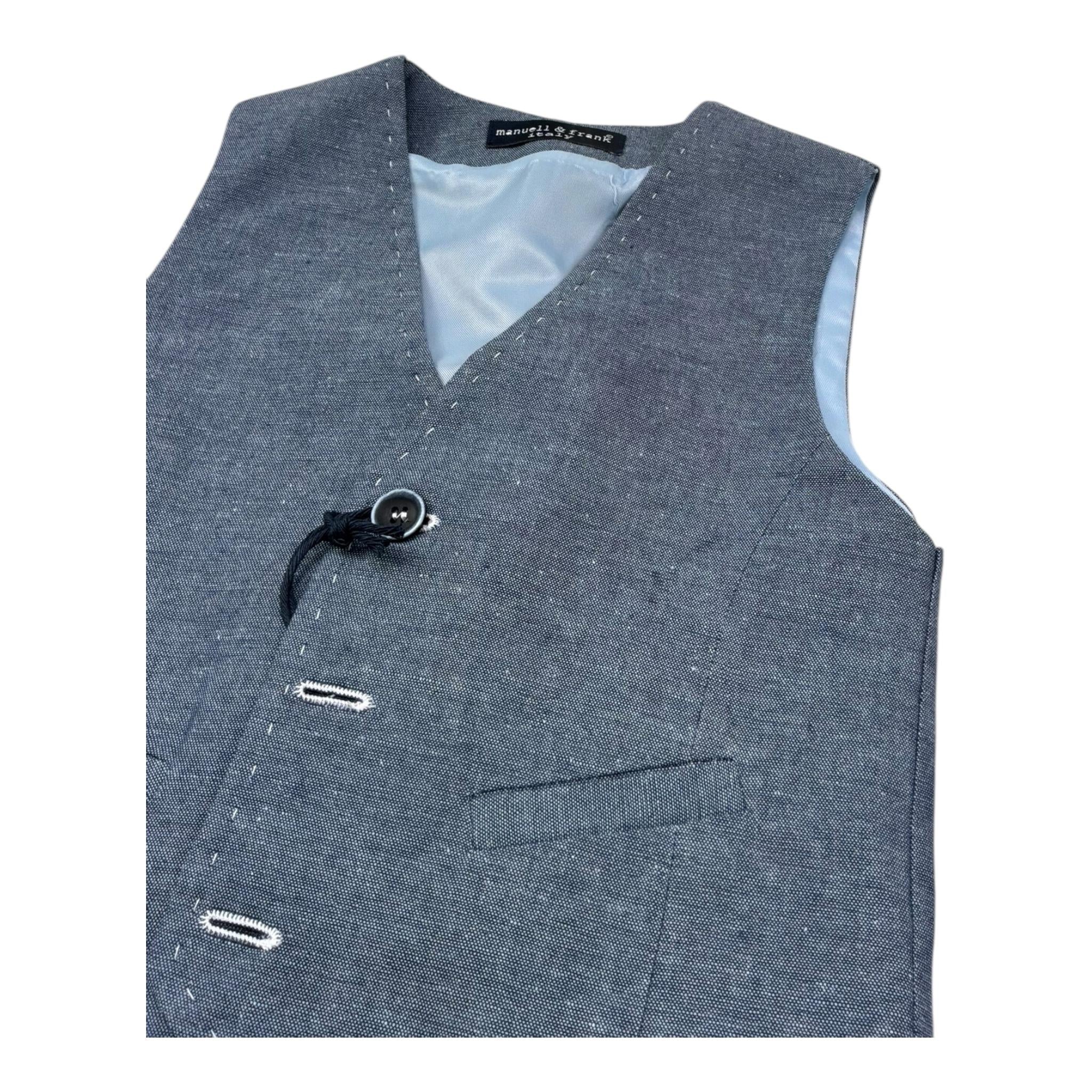 Manuel & Frank Gilet Tinta Unita per Bambino MF5105B AZZURRO MANUEL & FRANK 