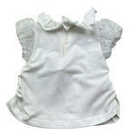 Le Bebe T-Shirt con Colletto Tinta Unita con Maniche Ricamate per Neonata LBG6323 BIANCO LE BEBE 